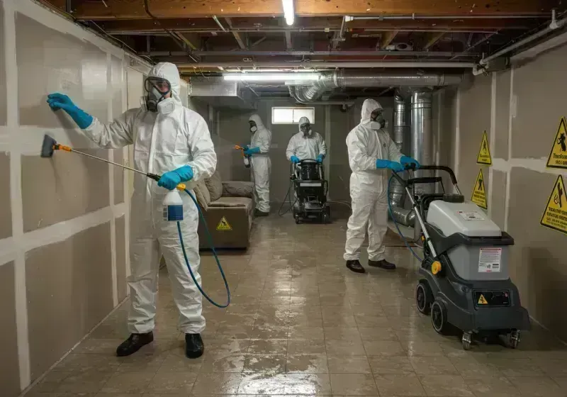 Basement Moisture Removal and Structural Drying process in Brunswick, GA